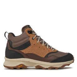 Trekkingi Merrell. Brązowe buty zimowe męskie Merrell, bez wzorów, bez obcasa, bez zapięcia. Za 559.99 zł.