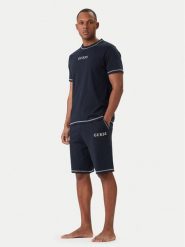 Guess Piżama U6GX03 KCAM1 Granatowy Regular Fit. Niebieskie piżamy męskie Guess, m, z aplikacjami, z bawełny, bez kołnierzyka, bez ramiączek. Za 269.99 zł.