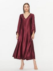 Dixie Sukienka koktajlowa A782Z037 Bordowy Relaxed Fit. Czerwone sukienki damskie Dixie, s, bez wzorów, z wiskozy, wizytowe, bez kołnierzyka, bez ramiączek. Za 249.99 zł.