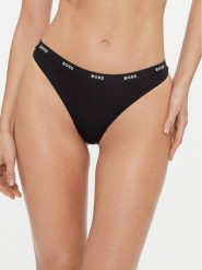 Boss Stringi 50502752 Czarny. Czarne majtki damskie Boss, z wiskozy. Za 69.99 zł.