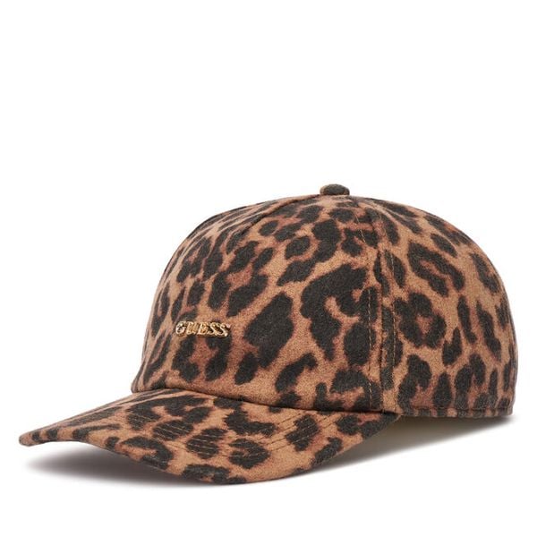 Czapka z daszkiem Guess. Brązowe czapki damskie Guess, z aplikacjami. Za 194.99 zł.