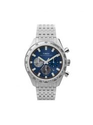 Timex Zegarek Waterbury TW2Y18500 Srebrny. Szare zegarki męskie Timex, bez wzorów, srebrne. Za 939.99 zł.
