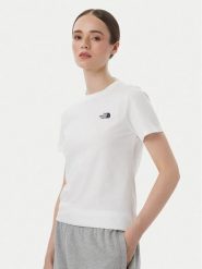 The North Face T-Shirt Evolution Simple Dome Slm NF0A8FX7 Biały Regular Fit. Białe t-shirty damskie The North Face, l, bez wzorów, z bawełny, bez kołnierzyka, bez ramiączek. Za 119.99 zł.