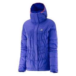 Kurtka narciarska damska Salomon Stormpulse. Fioletowe kurtki sportowe damskie Salomon, na zimę, s, bez wzorów, z poliesteru, bez ramiączek, bez kaptura, narciarskie. Za 517.00 zł.