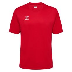 Koszulka Poliestrowa Essential Jersey S/S. Czerwone bluzki damskie Hummel, m, bez wzorów, z jersey, bez ramiączek, do piłki nożnej. Za 61.00 zł.