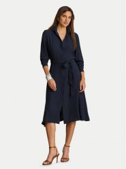 LAUREN RALPH LAUREN Sukienka koszulowa 200P14803001 Granatowy Regular Fit. Niebieskie sukienki damskie Lauren Ralph Lauren, bez wzorów, z syntetyku, bez kołnierzyka, bez ramiączek, koszulowe. Za 1,299.00 zł.
