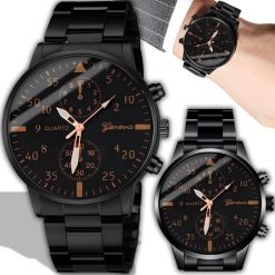 Zegarek Retoo ZEGAREK MĘSKI KWARCOWY KLASYCZNY SPORTOWY ELEGANCKI CZARNY BRANSOLETA. Czarne zegarki męskie Retoo, bez wzorów. Za 19.99 zł.