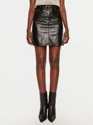 TWINSET Spódnica z imitacji skóry 242TP2071 Czarny Regular Fit. Czarne spódnice damskie Twinset, bez wzorów, ze skóry. Za 459.99 zł.