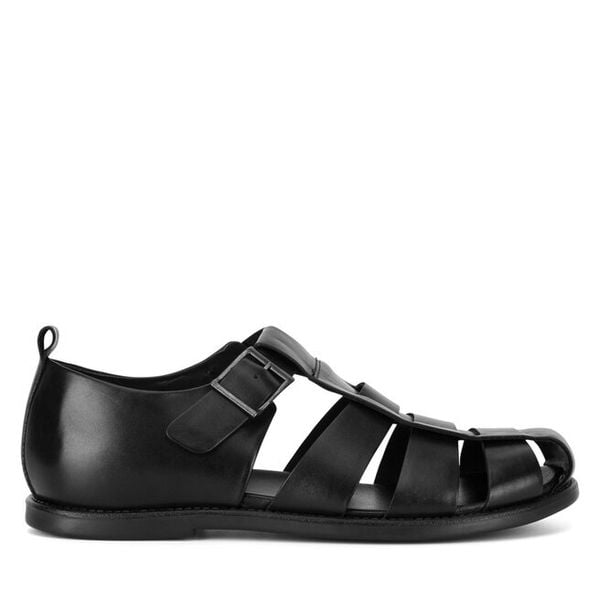 Sandały GINO ROSSI. Czarne sandały męskie Gino Rossi, bez wzorów, bez zapięcia. Za 229.99 zł.