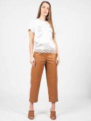 Pinko T-shirt "Rex" | 1C10BP 8359 | Rex | Kobieta | Biały. Białe t-shirty damskie Pinko, xs, z aplikacjami, z acetatu, bez kołnierzyka, bez ramiączek. W wyprzedaży za 189.00 zł.