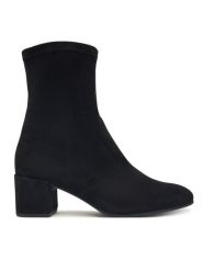 HÖGL Botki Delicate 0-134142-0100 Czarny. Czarne botki damskie HÖGL, bez wzorów, ze skóry, bez obcasa, na słupku, bez zapięcia. Za 759.99 zł.