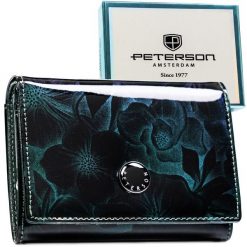 Portfel damski Peterson PTN PS445-FDS zielony. Zielone portfele damskie Peterson, ze skóry. Za 99.99 zł.
