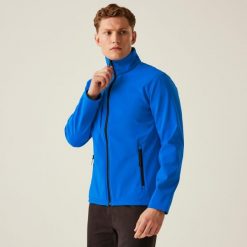 Męska 3-warstwowa kurtka softshell z membraną Octagon II do druku. Niebieskie kurtki męskie Regatta, m, bez wzorów, z polaru, bez kaptura, trekkingowe. Za 219.99 zł.