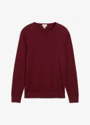Cienki sweter z wysokogatunkowej wełny merino. Czerwone swetry męskie bonprix, l, bez wzorów, z bawełny, bez kołnierzyka, bez ramiączek. Za 149.99 zł.