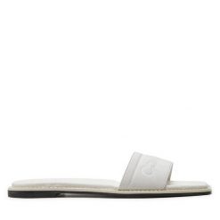 Klapki Calvin Klein. Białe klapki damskie Calvin Klein, bez wzorów, bez obcasa, bez zapięcia. Za 469.99 zł.