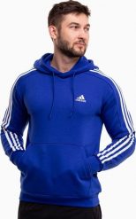 Adidas Bluza męska adidas Essentials Fleece 3-Stripes Hoodie niebieska IJ8934 M. Niebieskie bluzy męskie Adidas, m, bez wzorów, bez kaptura. Za 234.14 zł.