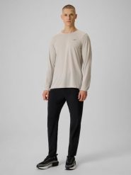 4F Spodnie do biegania szybkoschnące męskie - czarne L. Czarne spodnie sportowe męskie 4F, l, bez wzorów, z tkaniny, do biegania. Za 229.99 zł.