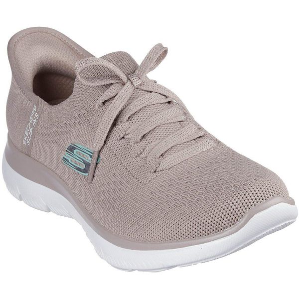 Buty sportowe damskie Skechers Summits new Daily. Fioletowe obuwie sportowe damskie Skechers, bez wzorów, bez zapięcia. Za 369.99 zł.