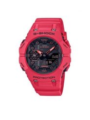 G-Shock Zegarek GA-B001-4AER Czerwony. Czerwone, cyfrowe zegarki męskie G-Shock, bez wzorów. Za 479.99 zł.