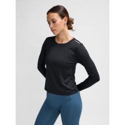 Koszulka damska Hummel Mt Aura Mesh. Czarne bluzki damskie Hummel, bez wzorów, z meshu, sportowe, bez kołnierzyka, bez ramiączek. Za 207.00 zł.