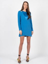 Patrizia Pepe Sukienka | 8A0691/AD83 | Kobieta | Niebieski. Niebieskie sukienki damskie Patrizia Pepe, na co dzień, bez wzorów, z elastanu, bez kołnierzyka, moda ciążowa, bez ramiączek, mini, proste. W wyprzedaży za 379.00 zł.