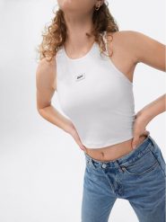 Sprandi Top SP22-TPD101 Biały Slim Fit. Białe topy damskie Sprandi, l, bez wzorów, z syntetyku, bez kołnierzyka, bez ramiączek. Za 139.99 zł.