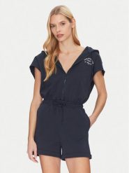 Guess Kombinezon V5GD03 KCS01 Granatowy Regular Fit. Niebieskie sukienki damskie Guess, xl, z aplikacjami, z bawełny, bez kołnierzyka, bez ramiączek. Za 289.99 zł.