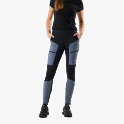 Spodnie outdoor Wędrówki Damska Swedemount Trondheim Trekking Tights wodoodporne. Czarne spodnie sportowe damskie SWEDEMOUNT, na lato, bez wzorów, z tkaniny, sportowe, outdoorowe. Za 329.99 zł.