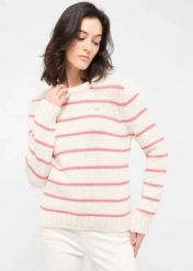 Damski Sweter Mustang Style Silas Pink Stripe French Riviera 1016174 12724. Różowe swetry nierozpinane damskie Mustang, xs, bez wzorów, bez kołnierzyka, bez ramiączek. Za 129.99 zł.