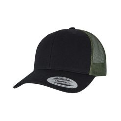 Dwukolorowa Czapka Trucker Retro. Czarne czapki damskie FLEXFIT, bez wzorów, retro. Za 58.99 zł.
