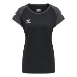 Koszulka damska Hummel hmlhmlCORE volley stretch. Czarne bluzki damskie Hummel, m, bez wzorów, sportowe, bez kołnierzyka, bez ramiączek. Za 59.99 zł.