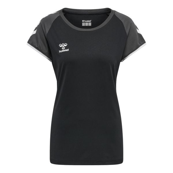 Koszulka damska Hummel hmlhmlCORE volley stretch. Czarne bluzki damskie Hummel, m, bez wzorów, sportowe, bez kołnierzyka, bez ramiączek. Za 59.99 zł.