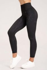 Legginsy fitness damskie Gym Glamour marble. Czarne legginsy damskie GYM GLAMOUR, bez wzorów, z materiału. Za 159.99 zł.