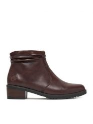 Rieker Botki CEO-Y0551-25 Brązowy. Brązowe botki damskie Rieker, bez wzorów, ze skóry, bez obcasa, na słupku, bez zapięcia. Za 349.99 zł.
