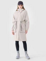 4F Parka przejściowa membrana 8000 damska - beżowa XL. Brązowe parki damskie 4F, m, bez wzorów, z dzianiny, z kapturem. W wyprzedaży za 249.99 zł.