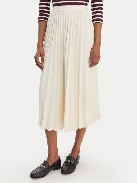 Tommy Hilfiger Spódnica plisowana WW0WW48538 Écru Regular Fit. Spódnice damskie Tommy Hilfiger, bez wzorów, z syntetyku, plisowane. Za 529.99 zł.