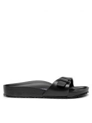 Birkenstock Klapki Madrit EVA 0128163 Czarny. Czarne klapki damskie Birkenstock, bez wzorów, z syntetyku, bez obcasa, bez zapięcia. Za 209.99 zł.
