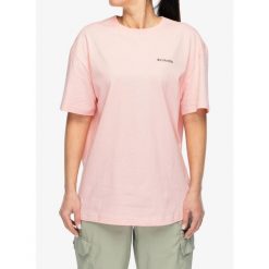 Koszulka bawełniana damska Columbia Rolling Bend Graphic Oversized Tee. Czerwone bluzki damskie Columbia, bez wzorów, z bawełny, sportowe, bez kołnierzyka, bez ramiączek. Za 137.49 zł.