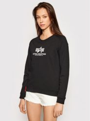 Alpha Industries Bluza New Basic 196031 Czarny Regular Fit. Czarne bluzy damskie Alpha Industries, m, bez wzorów, z bawełny, bez ramiączek, bez kaptura. Za 169.99 zł.