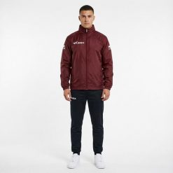Kurtka przeciwdeszczowa ITALIA SPECIAL dla dorosłych bordowa. Brązowe kurtki sportowe męskie Legea, m, bez wzorów, bez kaptura. Za 70.00 zł.