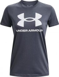 Under Armour Koszulka damska Under Armour Live Sportstyle Graphic SSC szara 1356305 044 L. Szare bluzki damskie Under Armour, l, bez wzorów, bez kołnierzyka, bez ramiączek. Za 103.36 zł.