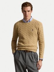 Polo Ralph Lauren Sweter 710876762009 Beżowy Regular Fit. Brązowe swetry męskie Polo Ralph Lauren, m, bez wzorów, z wełny, bez kołnierzyka, bez ramiączek. Za 1,199.00 zł.