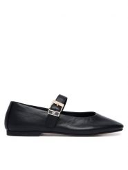 Tommy Hilfiger Baleriny Buckle Leather Ballerina FW0FW09684 Czarny. Czarne balerinki damskie Tommy Hilfiger, bez wzorów, ze skóry, bez obcasa, bez zapięcia. Za 529.99 zł.