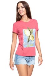 MUSTANG T SHIRT DAMSKI Alina C Print 1009413 8271. Różowe t-shirty damskie Mustang, s, bez wzorów, bez kołnierzyka, bez ramiączek. W wyprzedaży za 39.99 zł.