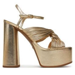Sandały MICHAEL Michael Kors. Żółte sandały damskie MICHAEL Michael Kors, bez wzorów, bez obcasa, na słupku, bez zapięcia. Za 1,019.00 zł.