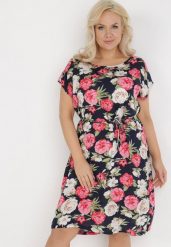 Granatowa Sukienka Endiore. Czerwone sukienki damskie Born2be, na randkę, na lato, plus size, z aplikacjami, z tkaniny, bez kołnierzyka, plus size, bez ramiączek, midi. Za 34.99 zł.
