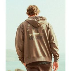 Bluza Oxbow Sandwaves Zip Pebble. Bluzy męskie Oxbow, bez wzorów, sportowe, bez ramiączek, bez kaptura. Za 317.25 zł.