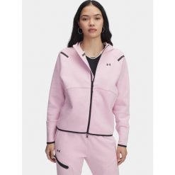 Bluza z kapturem damska Under Armour Unstoppable FZ. Czerwone bluzy damskie Under Armour, l, bez wzorów, sportowe, bez ramiączek, z kapturem. Za 499.00 zł.