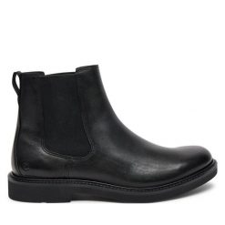 Sztyblety ECCO. Czarne botki męskie ecco, bez wzorów, bez obcasa, bez zapięcia. Za 659.99 zł.
