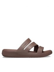 Crocs Klapki Getaway Strappy 209587 Brązowy. Brązowe klapki damskie Crocs, bez wzorów, z tworzywa sztucznego, bez obcasa, bez zapięcia. Za 159.99 zł.